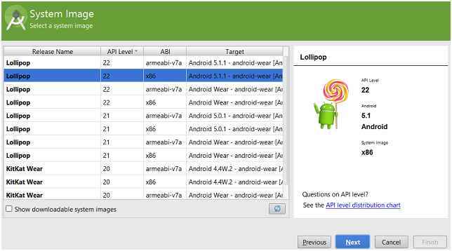 Select the OS version